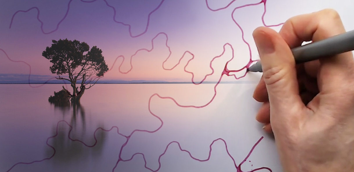 Neurographic rounding practice to calm the mind